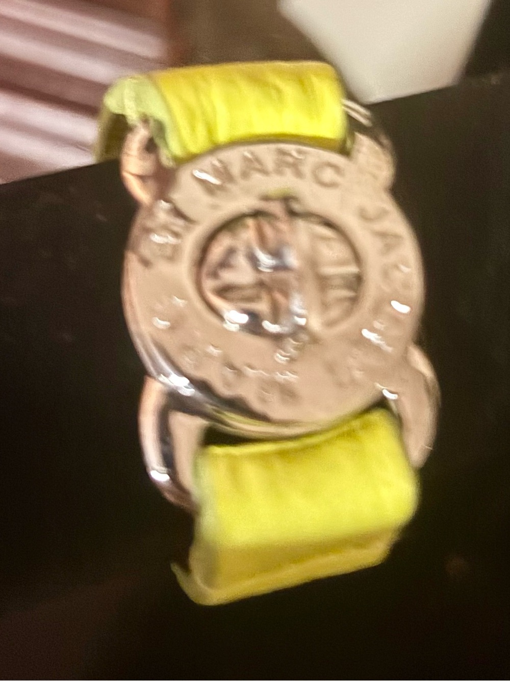 MARC JACOBS Yellow Leather w/ Silver Logo Closure Wrap Strap Bracelet NWOT